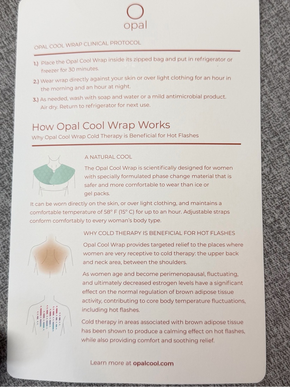 Opal Cool Wrap 58° Phase Change Cooling Wrap for Menopause & MS Relief - Picture 7 of 15